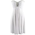 White Embellished Strapless Dress Beach Cover Up