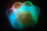 LED Lighted Glow Pillow- Blue Paw