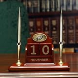 PHILADELPHIA EAGLES Team Logo 8 Wide Wood PERPETUAL CALENDAR / DESK CADDY (with a handsome Pen Set)