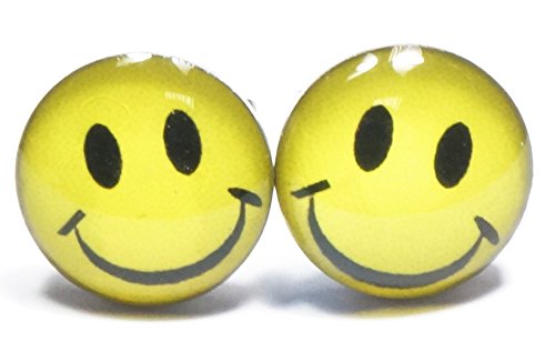 Happy Smiley Smile Face Mens Womens Unisex Stainless Steel Stud Earrings