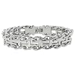 Men's Stainless Steel Railroad with Cross Insets Bracelet, 8.5