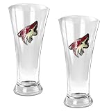 Phoenix Coyotes NHL 2pc 16oz Pilsner Glass Set - Primary Logo