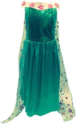 New Elsa Frozen Fever Deluxe Full Length Gown Glittering Flower Cape (S 3/4)
