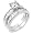 Sterling Silver Cubic Zirconia CZ Wedding Engagement Ring Set Sz 5