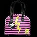 Pink and Black Striped Lightning Bolt Bowling Bag Hand Purse