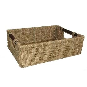 BRAND NEW SEAGRASS STORAGE BASKET WITH WOOD HANDLES EX LARGE