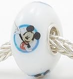 (Free Shipping) Mouse Like Mickey Murano Glass Bead Charm Solid Silver Core Fits Pandora Biagi Chamilia Troll Beads Bracelets