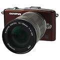 Olympus Pen E-PM1 Systemkamera (12 Megapixel, 7,6 cm (3 Zoll) Display, bildstabilisiert) braun mit 14-150mm Objektiv silber