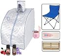 New Deluxe X-large Home Spa Portable Steam Sauna Detox Ion Loss Weight - Silver