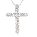0.80 Carat Sterling Silver CZ Cross Pendant