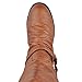 Brinley Co. Womens Regular and Wide-Calf Buckle-Strap Knee-High Riding Boots