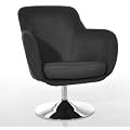 Design Drehstuhl Loungesessel Relaxsessel Sessel aus Stuckturstoff Grau, mit Chrom Trompetenfu�