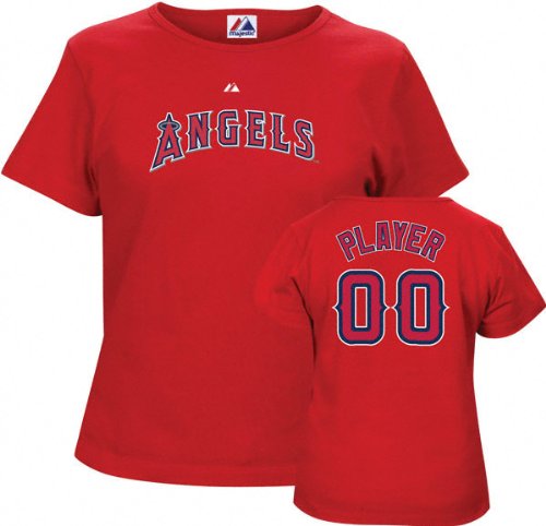 Los Angeles Angels Women's -Any Player- Red Name and Number Tee