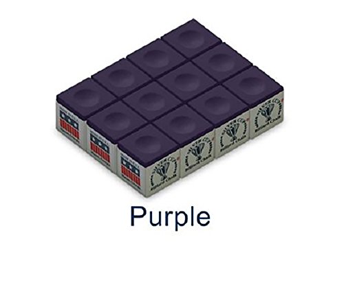 One Dozen Purple Silver Cup Pool Cue Chalk