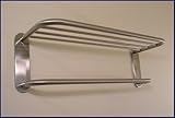 IMAGE OF Satin Nickel Train Rack or Hotel Style Towel Shelf with Drying Bar