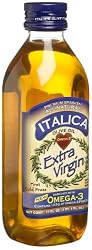 Italica Extra Virgin Olive Oil Enriched with Omega 3, 17-Ounce Bottles (Pack of 2)