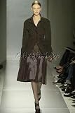 DKNY - $1395 New DONNA KARAN Gunmetal Gray Satin Pleat Skirt 8