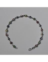 14kt White Gold Evil Eye Bracelet 7" in Length