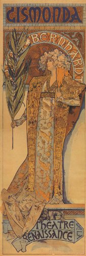 GISMONDA BY SARAH BERNHARDT THEATRE BY MUCHA VINTAGE POSTER REPRO