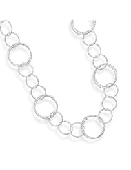 .925 Sterling Silver 24" Diamond Cut Link Necklace