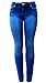 J&C Premium Blue/Dark Blue Soft Stretch Women's Denim Jeans Skinny Leg Pants