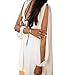 Chen Women Summer Casual Sleeveless Party Evening Cocktail Col-v Mini Dress (8, White)