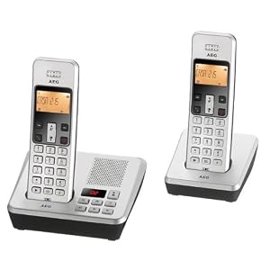 AEG Casa 215-2 Schnurloses DECT Analog Telefon (Anrufbeantworter, 1 weiteres Mobilteil)
