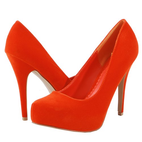 System04 Velvet Platform Pump ORANGE