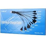 Daffodil TC03 Caricabatterie multiplo per telefoni cellulari - Cavo di alimentazione USB.