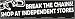 Break the chains! Shop at independent stores. -Magnetic Bumper Sticker.