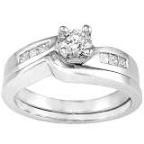 1/2ctw Diamond Bridal Ring Set in 14k White Gold (HI/I1)