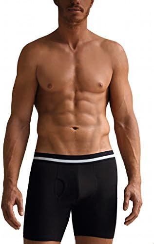 Adrian Bartol Men's Cotton Stretch Compression Boxer Brief - Black (Large)