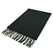 Classic Premium Unisex Plain Solid Color Winter Fringe Scarf - Different Colors Available, Black
