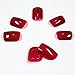 False Nails Bling Art French Fake Matte Gel Glitter Polished Squoval 24 Acrylic Medium Tips Glue (Red)