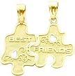 14K Gold Best Friends Puzzle Pieces Breakable Charm