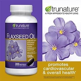 TruNature Organic Flaxseed Oil 1,300 mg - Omega 3, 6 & 9 - 300 Softgels