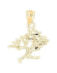 Gold-Plated 925 Sterling Silver Cedar Tree Pendant