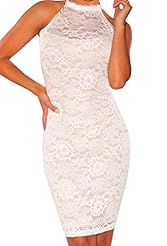 Polyester/Spandex Halter Sleeveless Floral Print Spring Summer Winter Lace  Dress