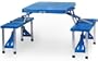 Folding Table And Seats, 26.25"Hx53"W, ROYAL BLUE