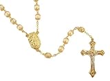 Pack of 4 Gold Capped Lourdes Holy Water Beaded Rosaries 22