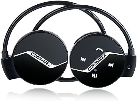 Portable folding wireless Bluetooth Headset headphones with microphoneheadphones Compatible with iPhone,Samsung etc cell phone,Popular sports style design for running(Black)
