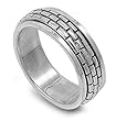 Sterling Silver Ring - Spinner - 8mm Band Width - Sizes: 7-15