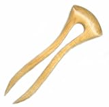 6 inch Hair Fork Ursula Style Natural Blonde Maple Wood
