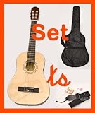 Kindergitarre 1/4 Gr&ouml;&szlig;e mit Gitarrentasche, Gurt, Ersatzsaiten + Plektron -  f&uuml;r ca - 4 - 7 Jahre - ts-ideen