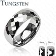 Tungsten Carbide Ring With Honey Comb Multi-Facelet Design - Size 5-8 in 6mm, Size 9-13 in 8mm Band