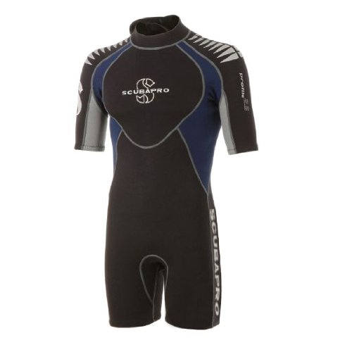 ScubaPro Profile Shorty 2 5mm Mens Wetsuit Black Blue Grey Large