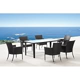 Cavedish Outdoor Rectangular Dining Table Set in Dark Brown