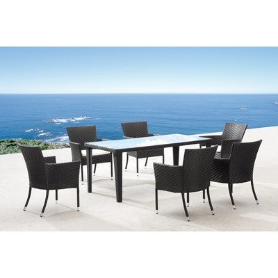 Cavedish Outdoor Rectangular Dining Table Set in Dark Brown product image