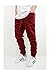 Victorious URBANJ Men's Burgundy Twill Drop Crotch Jogger Pants