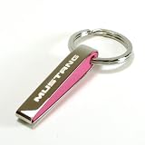 Ford Mustang Chrome Key Chain with Pink Rubber Insert